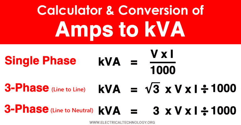 محاسبه توان ژنراتور - AMP to KVA